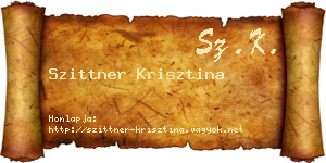 Szittner Krisztina névjegykártya